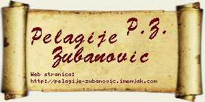 Pelagije Zubanović vizit kartica